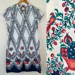 W For Woman 100% Cotton Short Sleeve Bird Printed Traditional Ethnic Kurta